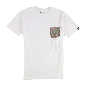 Emerica. Mens Peyote Flower Pocket Basic T-Shirt, White, L, DM